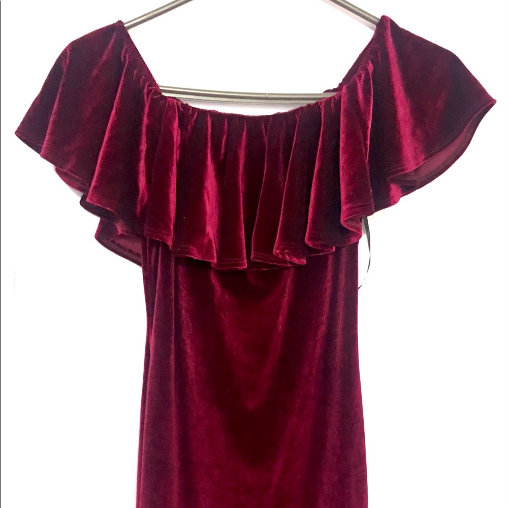 SHEIN MAROON VELVET DRESS